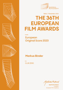 Certificate Award OriginalScore 2023 CLUB-ZERO — Markus Binder