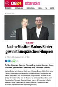 OE24 Markus Binder Austro-Musiker gewinnt Europäischen Filmpreis 2023